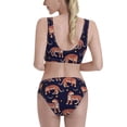 thumbnail image 3 of Picia Leopard Print Women's High Waisted Bikini Scoop Neck Swimsuit Two Pieces Bathing Suit-Medium, 3 of 8