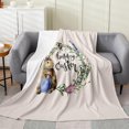thumbnail image 6 of Bunny Bed Blanket Easter Theme Throw Blanket for Sofa Couch, Happy Easter Eggs Fleece Blanket Cute Pet Animals Flannel Blanket 39"x27.5" Greetings and Presents for Easter, 6 of 7