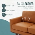 thumbnail image 4 of Leisuremod Chester Modern Faux Leather Loveseat With Birch Wood Base Living Room Sofa (Cognac Tan), 4 of 12