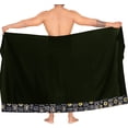 thumbnail image 5 of LA LEELA Men's Pareo Regular Swimsuits Sarong Long Swim Beach Wrap One Size Prussian, Geometric Summer Vacation Party, 5 of 5