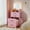 Pink, variant on VKCC Compact Vanity Desk Set with Charging Ports, Folding Dressing Table with Drawers for Small Bedroom, White