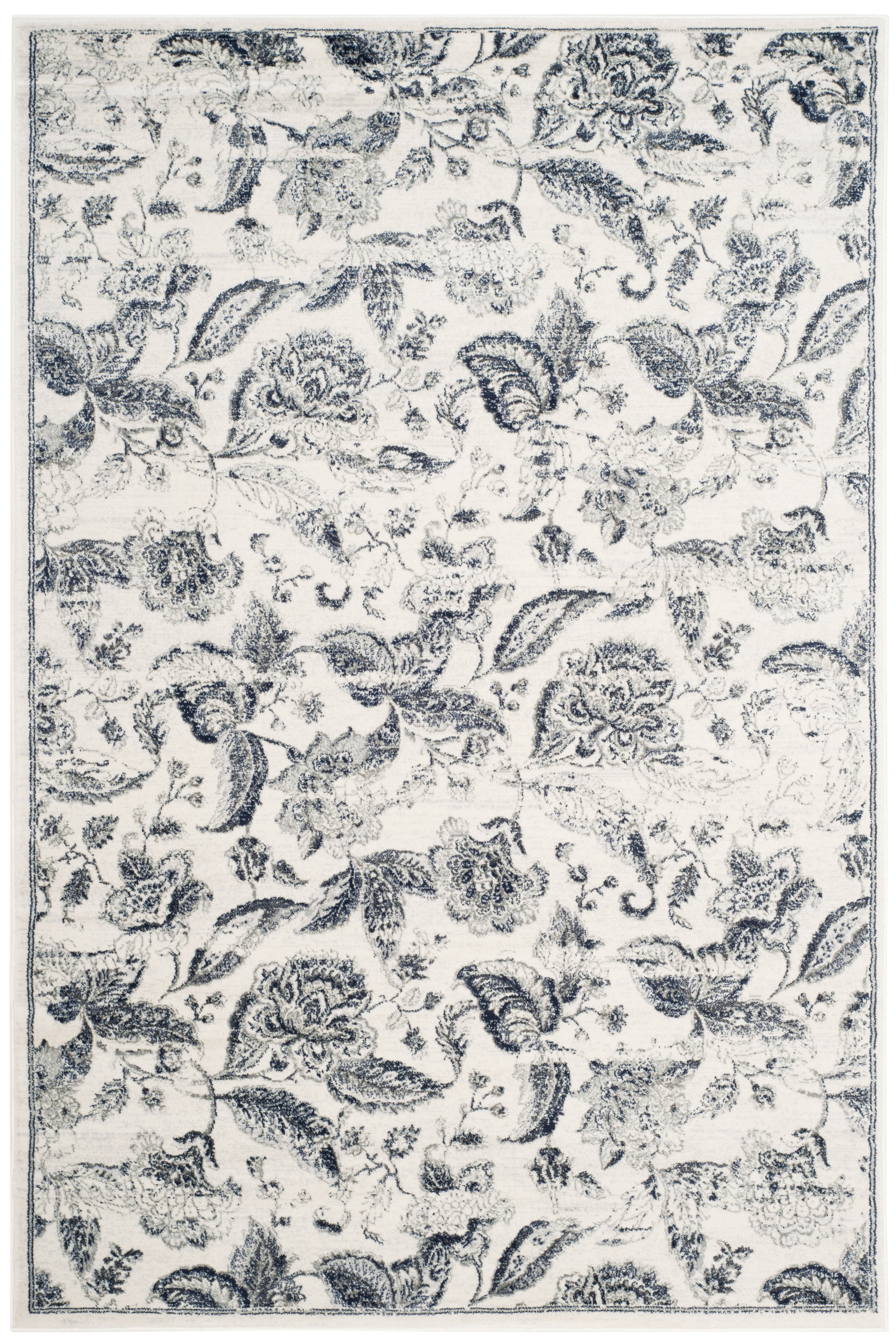 SAFAVIEH Carnegie Lauressa Distressed Area Rug, Cream/Light Gray, 6'7" x 9'2"