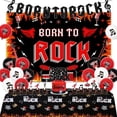 thumbnail image 2 of Rock and Roll Birthday Decorations, Born to Rock Theme Birthday Party Supplies Balloons Backdrop Tablecover Banner Cake Cupcake Toppers for Women Men Girls Boys, 2 of 7