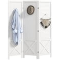 thumbnail image 1 of HOMCOM 56.9" 3 Panel Room Divider with Pegboard Display for Indoor White, 1 of 10