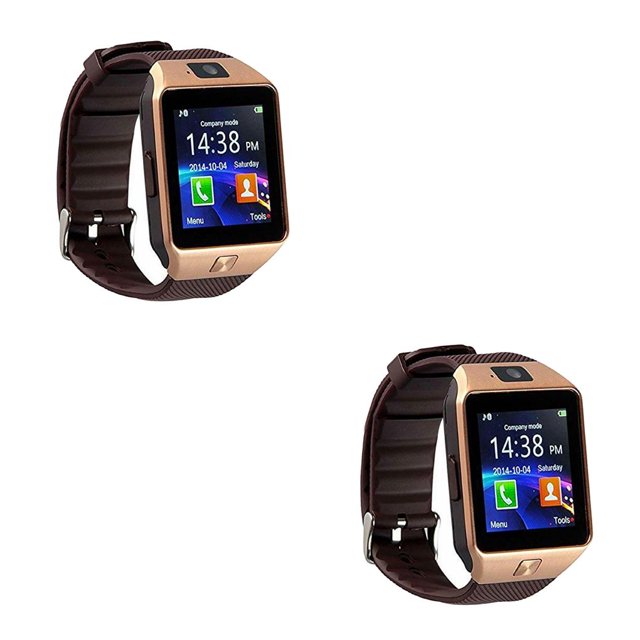 Monstrate Reloj Reloj de inteligente de pantalla táctil de 1,56 pulgadas Seguimiento de teléfono Captura remota antipérdida Oro 2piezas