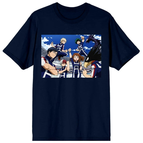 My Hero Academia Character Group Classic Navy Blue Graphic Tee- M