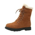 thumbnail image 2 of LOVZFMLL Bottes pour Femmes Bottes de Combat à la Cheville à Lacets Bout Rond Sangles Ajustables Talon Bas Épais Classique à Lacets Automne Hiver, 2 of 9