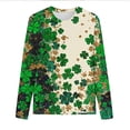 thumbnail image 5 of Moxiu Plus Size Women's St. Patrick's Day Shirt Lucky Shamrock Green Clover Saint Patrick's Day Tee Long Sleeve Tops Khaki,XXXXL, 5 of 8