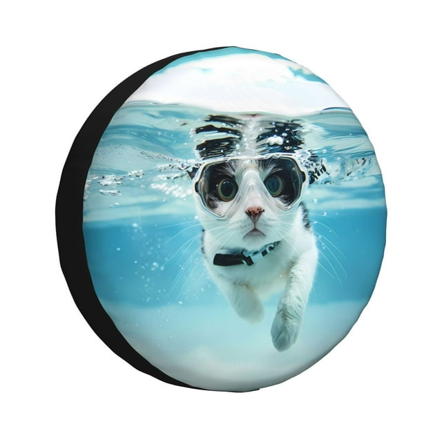 Lukts Lunettes de Natation pour Chats pour Housses de Pneus, Imperméables, Anti-Poussière, Ajustement Universel pour Remorques et SUVs - Protection Ultime en un-16 Pouces