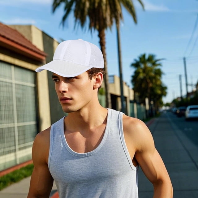 Gorra de béisbol de malla transpirable para hombre | Sombrero con visera de protección solar | Hebilla ajustable | Nylon ligero | Diseño Hollow Out | Ala extendida | Accesorio de viaje de verano al