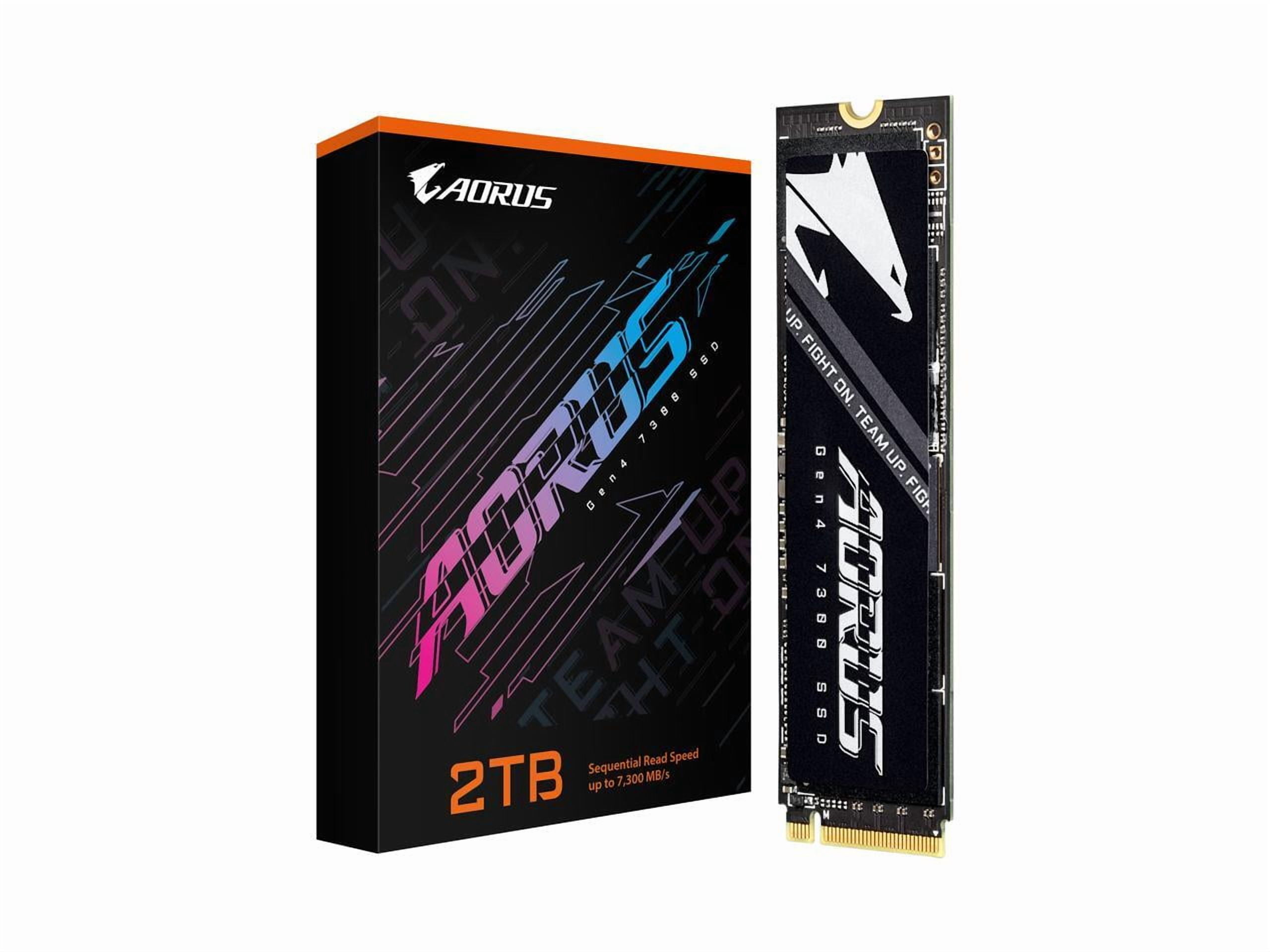GIGABYTE AORUS Gen4 7300 SSD 2TB (w/o heat spreader) PCIe 4.0 NVMe M.2 Internal Solid State Drive with Read Speed Up to 7300MB/s, Write Speed Up to 6850MB/s, AG4732TB N