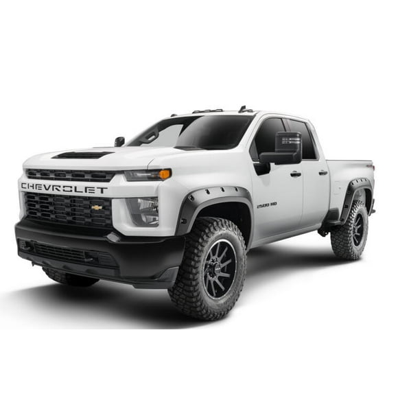 Fits 2021-2023 Chevrolet Silverado 2500 HD Bushwacker Fender Flare 48146-08 Pocket Style; Pocket Style; 1-3/4 Inch Front/2-1/2 Inch Rear Tire Coverage; Black; ABS Thermoplastic