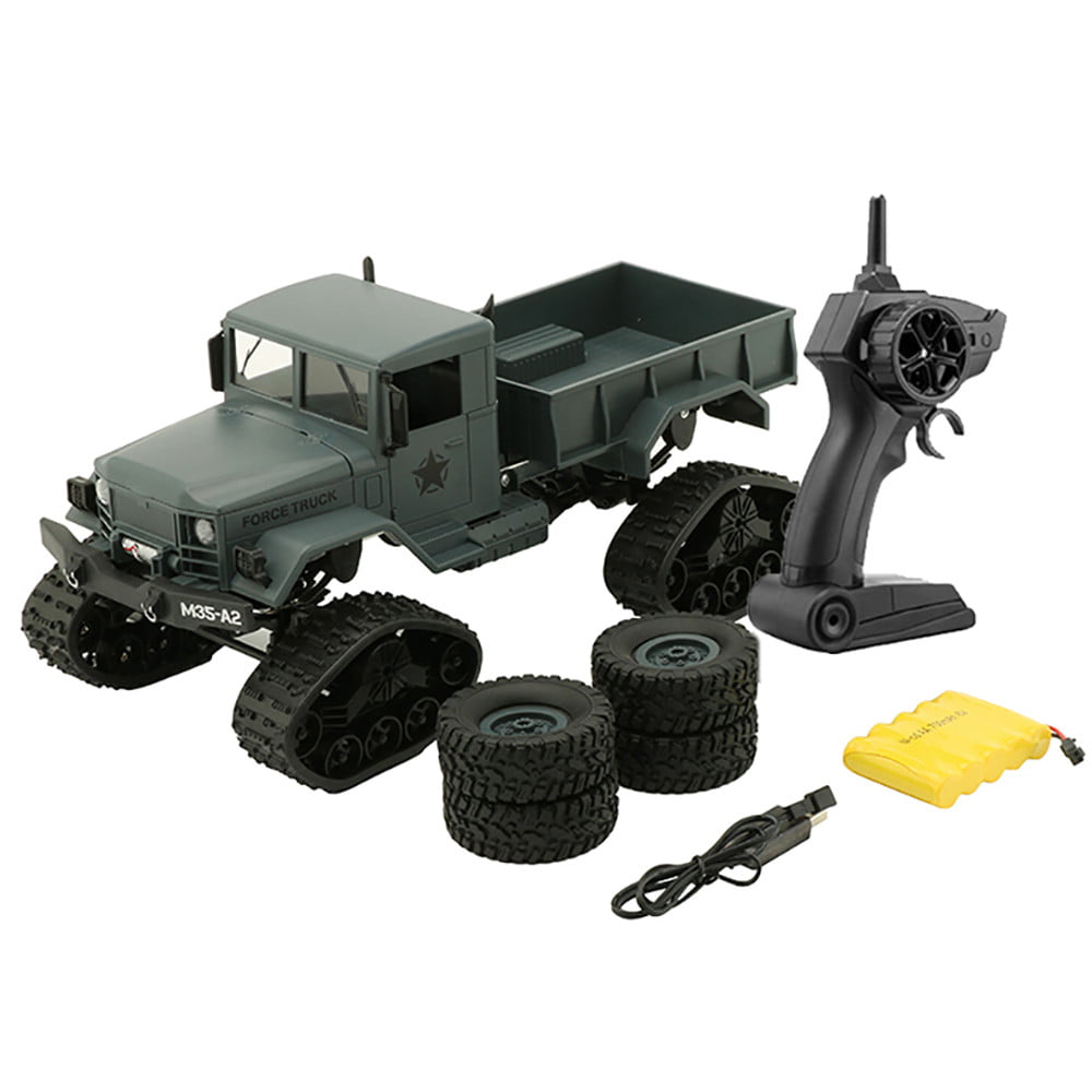 RC Military Truck Army1:16 4WD Tracked Wheels Crawler Off-Road Car RTR Toy NEW
