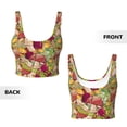 thumbnail image 5 of Fotbe Colored Large Mushrooms and Leaves Pattern Womens' Sports Bra Longline Wirefree Padded with Medium Support Sports Moisture-Wicking Workou Vest,Tank Top-Small, 5 of 9