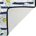 thumbnail image 5 of SKYSONIC 72x48in Daisy Stripe Nautical Area Rug, Watercolor Summer Flowers Non-Slip Floor Carpet for Indoor Living Dining Room and Bedroom Area, 5 of 7