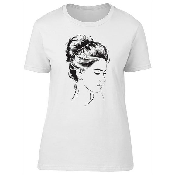 Big Bun. Attractive Woman T-Shirt Women -Image by Shutterstock, Female Medium