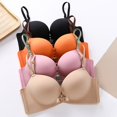 thumbnail image 6 of Lumistal Bras for Women No Underwire Contrast Color Thin Strap Bra Front Cup Everyday T Shirt Bra Comfortable No Underwire Wireless Bra Bras for Women XL, 6 of 7