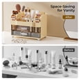 thumbnail image 4 of Soda Candy Makeup Organizer for Vanity with 2 Large Drawers & Brush Holder, Countertop Cosmetic Storage for Bathroom & Dresser, Multi-Purpose Organizer for Lipsticks, Perfumes, Eyeshadows, Skincare, 4 of 7