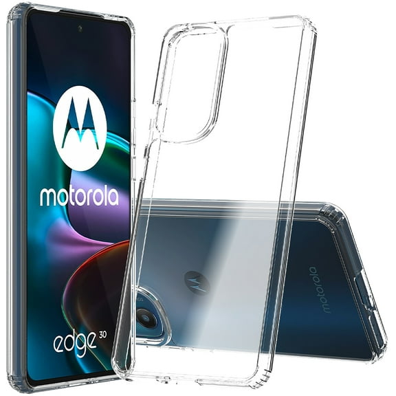Clear Case for Motorola Edge 30, Aquaflex Semi-Flexible TPU [Shock Absorbing] Transparent Phone Cover for Moto XT2203 Series