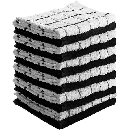 Living Fashions Kitchen Towels 12 Pack - Dish Towels and Dish Cloths - Hand Towel and Dishcloths Sets - 100% Soft Ring Spun Cotton - Great for Cooking in Kitchen or Household Cleaning -Size 15