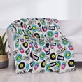 thumbnail image 3 of Yiaed American Musical Print Blanket Throw Blanket Soft Cozy Flannel Blanket for Home Bed Sofa Couch Chair-40"x30", 3 of 6