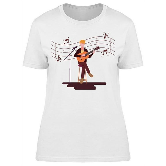 Guitarist And Singer  T-Shirt Women -Image by Shutterstock, Female Large
