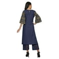thumbnail image 4 of Moomaya Ethnic Printed Palazzo Round Neck Kurta Set Cotton Slub Women Plus Size, 4 of 5
