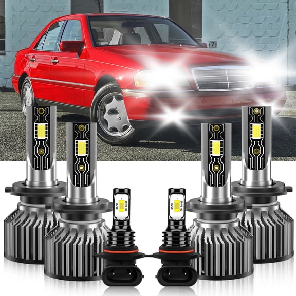 VEHIFOMO H7 H7 9145 LED Headlight Fog Light Bulb Combo For Mercedes-Benz C280 2006-2006