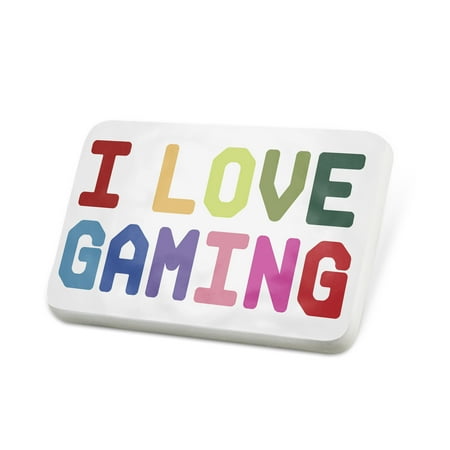 Porcelein Pin I Love Gaming,Colorful Lapel Badge – NEONBLOND