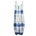 thumbnail image 4 of CQCYD Summer Dress, Women Sleeveless V-Neck Suspender Dress Printed Dress Floor-Length Dress Loose Leisure Dress on Sale Navy L, 4 of 5