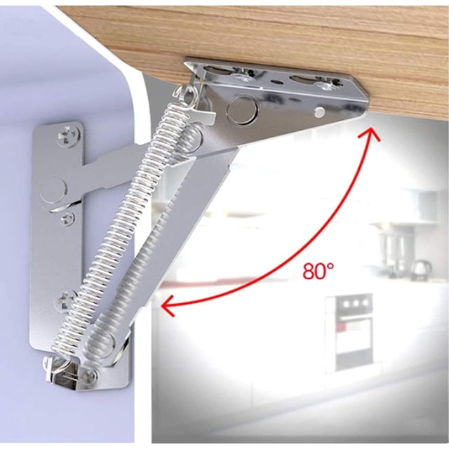 Support de Cuisine à Ressort Charnière Hydraulique pour Porte d'Armoire Argent