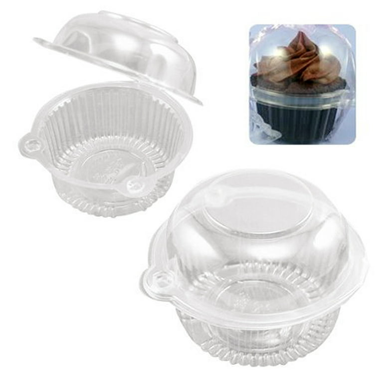 Cupcake Carrier with Handle, 2-Tier Cupcake Holder for 24 Cupcakes,  Portable Cupcake Storage Container with Lid & Snaps, Stackable Clear  Plastic