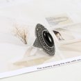 thumbnail image 5 of Mytys Retro Vintage Cocktail Statement Ring Black Marcasite and Crystal Rings for Women Antique Silver Plated Big Black Onyx Stone Ring, 5 of 6