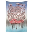 thumbnail image 3 of Ambesonne Fun Tablecloth Rectangular Table Cover, Flamingos Maze Game Joy, 52"x70", Violet Blue Pale Blue, 3 of 4