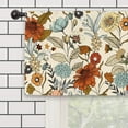 thumbnail image 5 of Flower Vintage Kitchen Curtain Valance 54W x 18L Inch Burnt Orange Blossom Botanical Plant Rod Pocket Short Cafe Small Window Treatment Drapes Decor, 5 of 6