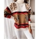 thumbnail image 1 of Suéter navideño de invierno con cuello alto y alce, suéter navideño de punto en jacquard, 1 of 5