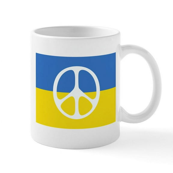 CafePress - Pray For Peace In Ukraine Mugs - 11 oz Ceramic Mug - Novelty Coffee Tea Cup