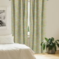 thumbnail image 2 of Ambesonne Vintage Curtains, Floral Retro Ornament Art, Pair of 28"x84", Mustard Pistachio Green, 2 of 5