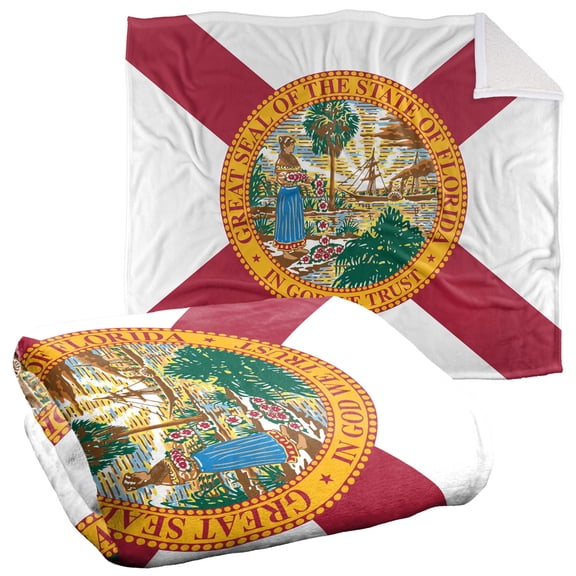 Logovision Blanket, 50"x60", Florida Flag Silky Touch Sherpa Back Super Soft Throw Blanket
