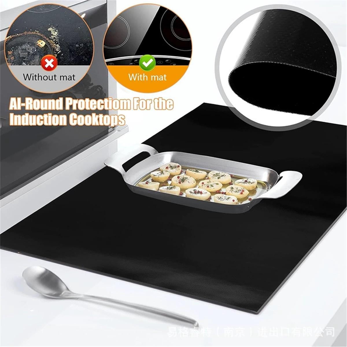 Fireproof and Waterproof Stove Top Covers, 20×30.7 inch Electric Stove Cover Mat, Glass Top Stove Cover - Ceramic Glass Cooktop Protector - Flat Top Oven Cover, Black
