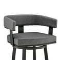 thumbnail image 6 of Armen Living Lorin30" Bar Height Swivel Bar Stool in Black Finish and Gray Faux Leather, 6 of 12