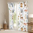 thumbnail image 3 of Castle Fairy Kids Children Cartoon Elephants Monkey Deer Fox Curtains Pack of 2 (42x84 Each),Kawaii Jungle Animal Curtains Blackout,Cute Wildlife Bedroom Curtains,Microfiber Bedroom Decor, 3 of 6