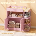 thumbnail image 6 of Linor Baby Changing Table Dresser with Large Cabinet, 4 Open Shelves, Anti-tip, and Storage Shelves, Sturdy, Easy-clean, Pink, 6 of 8