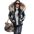 thumbnail image 5 of Frontwalk Women Coat Long Sleeve Thickened Jacket Hoodies Outwear Winter Warm Cardigan Puffer Hooded Black Brown 4XL, 5 of 7
