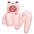 thumbnail image 1 of Combinaison de Neige Colorée à Manches Longues pour Bébé Garçon Fille, Veste Décontractée Épaisse et Chaude, Ensemble Pantalon de Neige Rose, 1 of 3