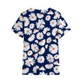 thumbnail image 4 of QAFOPEH Women Daisy Graphic Crew Neck Short Sleeve Casual Tee, 4 of 4