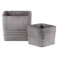 thumbnail image 1 of Cement Square Pot With Ribbed Band Rim Top, Set of 2, Gray, 1 of 1