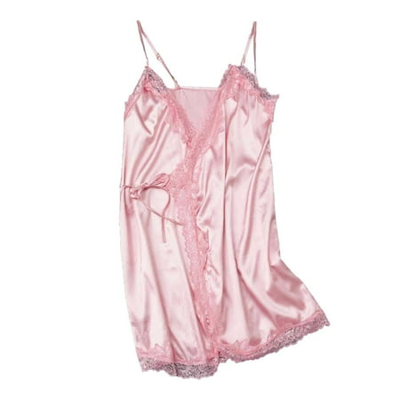 

TOWED22 Lingerie For Women Sleepwear for Women Satin Lingerie Chemise Slip Nightgown Dress Pink