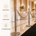 thumbnail image 7 of ABPETE Stanchion Rope, 1.5m/5Ft Barrier Rope Twisted Post Ropes with Snap Hooks for Posts Stands Queue Divider Crowd Control of Hotel, Golden Hook, Champagne Gold Rope, 7 of 7