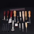thumbnail image 3 of Kit de Artesanía de Cuero, Herramientas de Trabajo de Cuero Profesional Herramientas de Artesanía de Cuero Tallado DIY Hecho A Mano Groover Kits de Herramientas de Cuero, 3 of 4